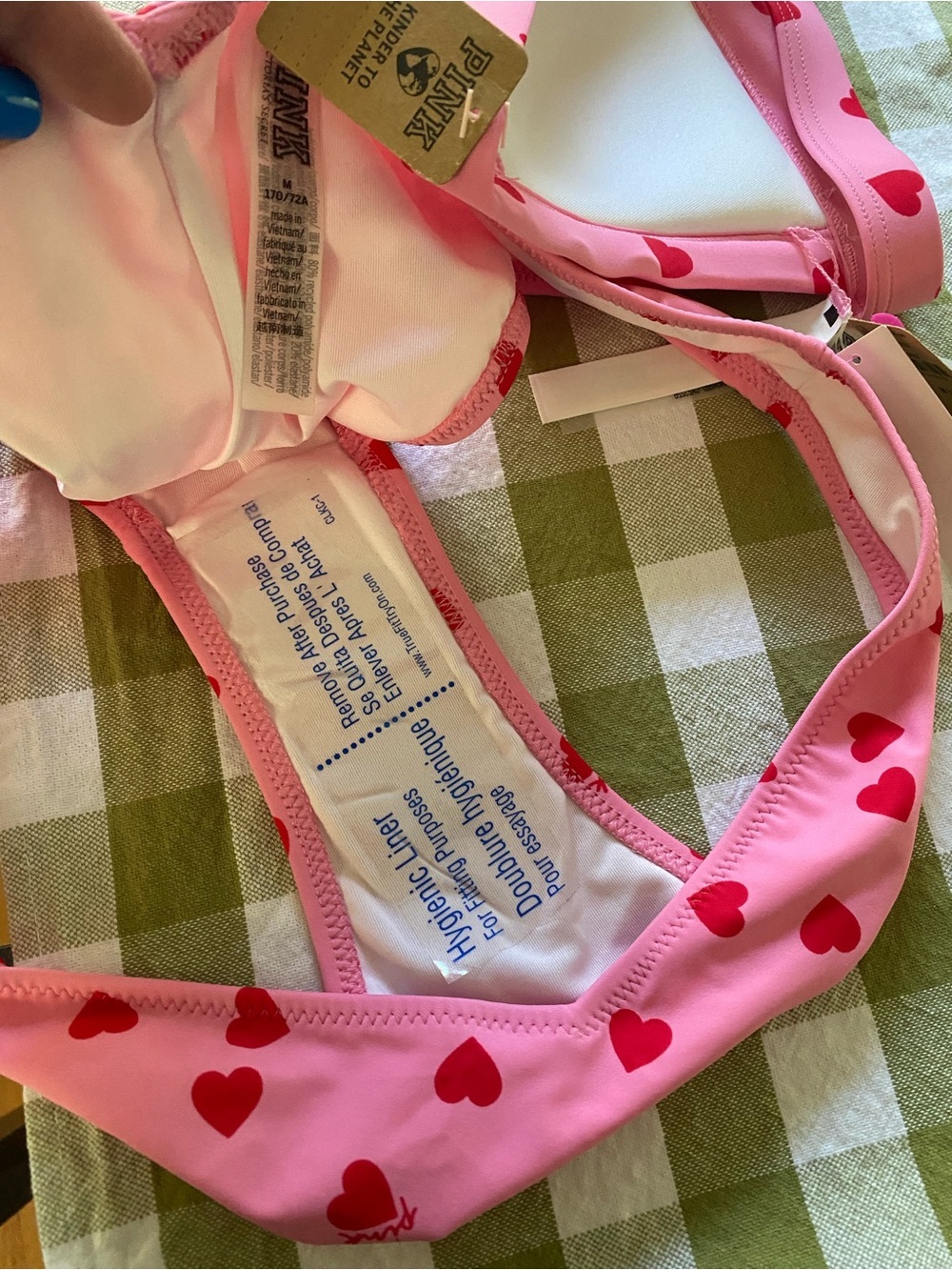 PINK Victoria’s Secret Dreamy Pink Heart Itsy Bikini Set Small Medium - Picture 15 of 15